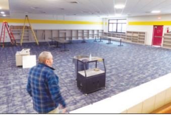 HCS Superintendent Rick Foote stands in the former school media center which, when renovation is complete, will become the new school board meeting room.
